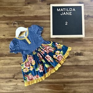 Matilda Jane x Joanna Gaines Choose Your Own Path You Belong Blue Floral Dress 2